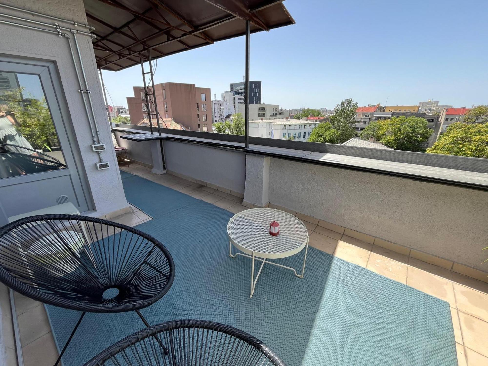 Terrace View Downtown Studio Boekarest Buitenkant foto