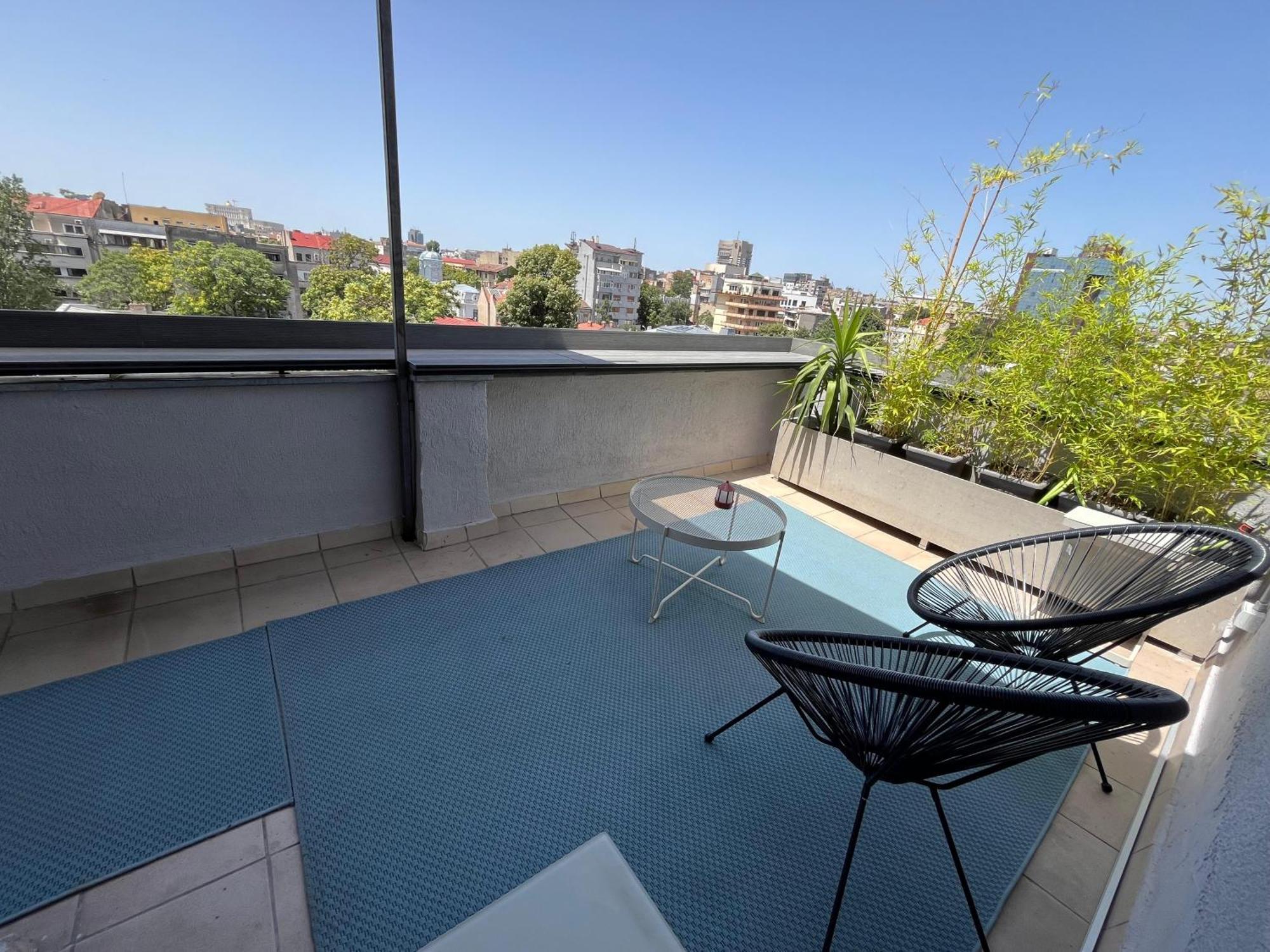 Terrace View Downtown Studio Boekarest Buitenkant foto